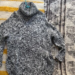 Cozy Black and White Turtleneck Sweater